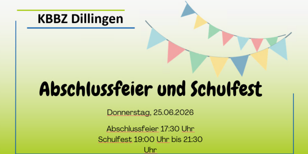Komm' vorbei Do., 25.06.2026 Abschlussfeier 17:30 Uhr Schulfest 19:00 Uhr bis 21:30 Uhr